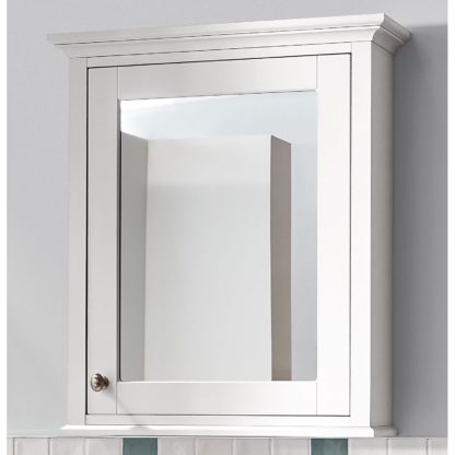 An Image of Country Living Wicklow Bathroom Mirror Cabinet - Matt White