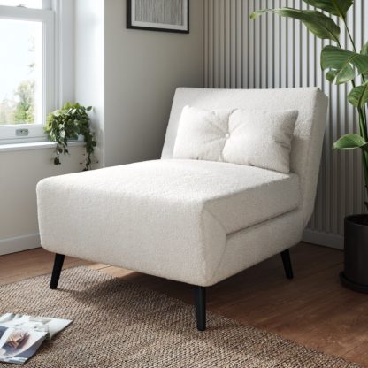 An Image of Phoebe Sherpa Chair Bed Ivory