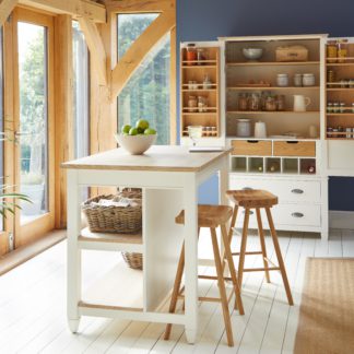 An Image of Churchgate Kitchen Island & Loxwood Bar Stools Multi Coloured