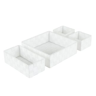 An Image of Set of 4 White Nylon Drawer Organisers White