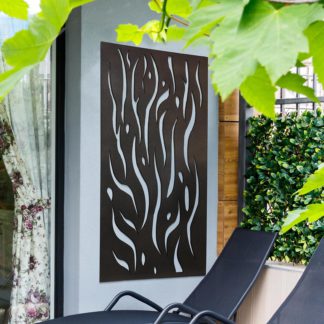 An Image of Amarelle Large Metal Flame Design Decorative Garden Screen - 120 x 60cm