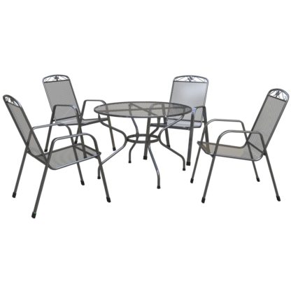 An Image of Royal Garden Savoy 4 Seater Metal Patio Set