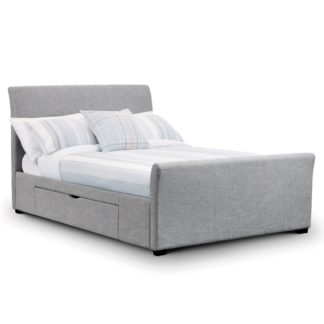 An Image of Capri Bed Frame with Drawers Light Grey