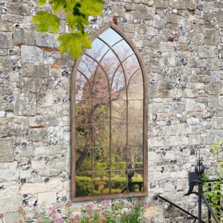 An Image of MirrorOutlet Rustic Arch Large Garden Mirror- 169 x 75 cm