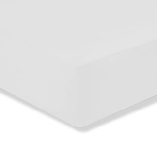 An Image of Soft Cotton Plain 28cm Fitted Sheet White