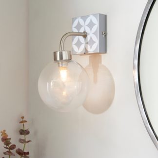 An Image of Geometric Tile Bathroom Wall Light Grey