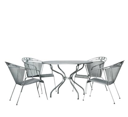 An Image of Royal Garden Elegance 4 Seater Metal Patio Set