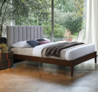 An Image of Dallas Grey Wooden and Fabric Bed Frame - 5ft King Size