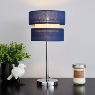 An Image of Frea Navy Table Lamp Navy