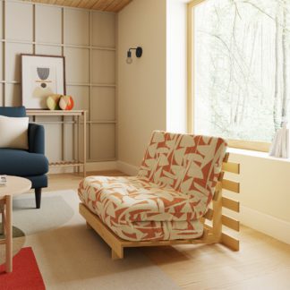 An Image of Mito Klipp Single Futon Natural Frame Orange