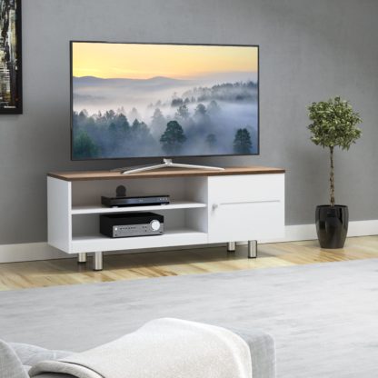 An Image of White Sands Wide TV Stand, 120cm Grey