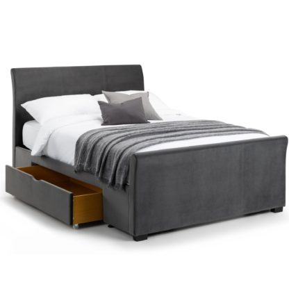 An Image of Capri Bed Frame with Drawers Light Grey
