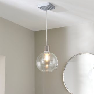 An Image of Geometric Tile 1 Light Pendant Ceiling Fitting Grey