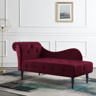 An Image of Wisteria Velvet Chaise Longue Burgundy