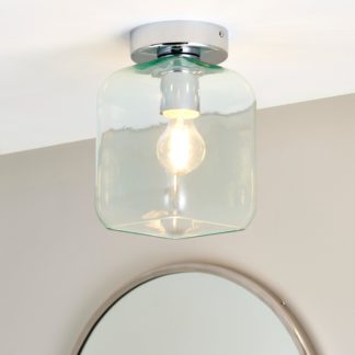 An Image of Lucia Green Bathroom 1 Light Flush Ceiling Fitting Green