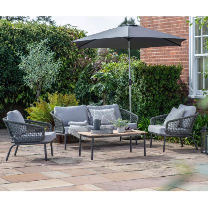 An Image of Siena Grey Lounge Set Grey