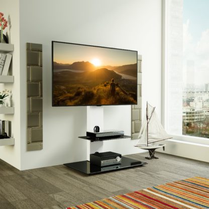 An Image of Lesina Pedestal TV Stand Black