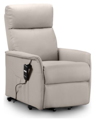 An Image of Julian Bowen Helena Fabric Rise and Recline Chair - Neutral