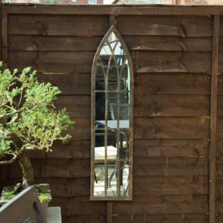 An Image of MirrorOutlet Rustic Frost Protected Metal Garden Mirror - 100 x 24 cm