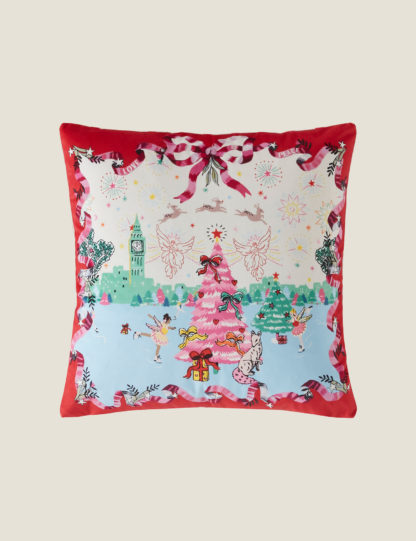 An Image of Cath Kidston Velvet A Christmas Sky Cushion