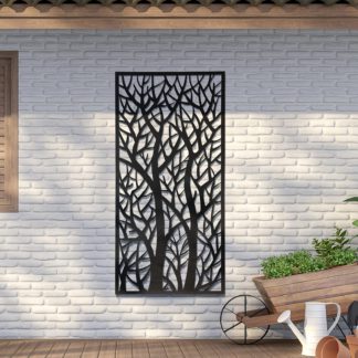 An Image of Amarelle Extra Large Metal Tree Design Decorative Garden Screen - 180 x 90cm