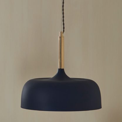 b04deb762ee4a183875a65a710bed24fad61046595f8a9b06d86cfdc7f1ac540.jpg An Image of Pacific Lifestyle Anke 1 Light Pendant Ceiling Fitting Indigo Blue