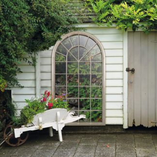 An Image of MirrorOutlet Somerley Eden Country Arch Extra Large Metal Garden Mirror - 160 x 91 cm