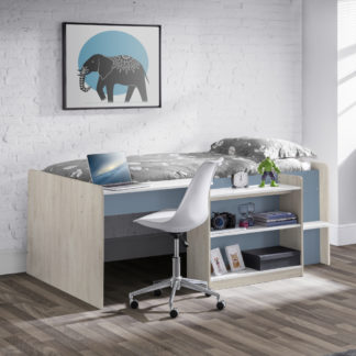 An Image of Neptune Pastel Blue Wooden Cabin Bed Frame - 3ft Single