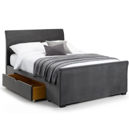 b41bf8fa52b531391561daeac8df0197e4dba2b49cfe6f891172d7b7b112512c.jpg An Image of Capri Bed Frame with Drawers Grey