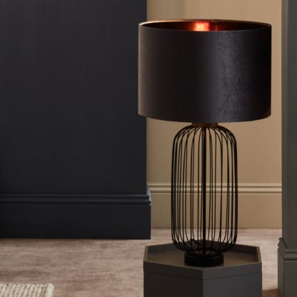 An Image of Pacific Lifestyle Dania Table Lamp Matt Black Black