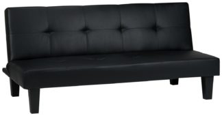 An Image of Birlea Franklin Clic Clac Faux Leather Sofa Bed - Black