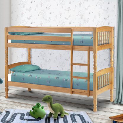 An Image of Lincoln Pine Bunk Bed Brown