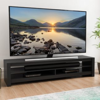 An Image of Calibre Wide TV Stand 180cm, Oak Effect Black