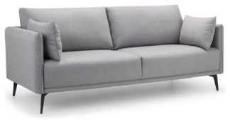 An Image of Julian Bowen Rohe 3 Seater Fabric Sofa - Grey