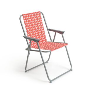 An Image of Habitat Folding Metal Picnic Chair - Geo Orange