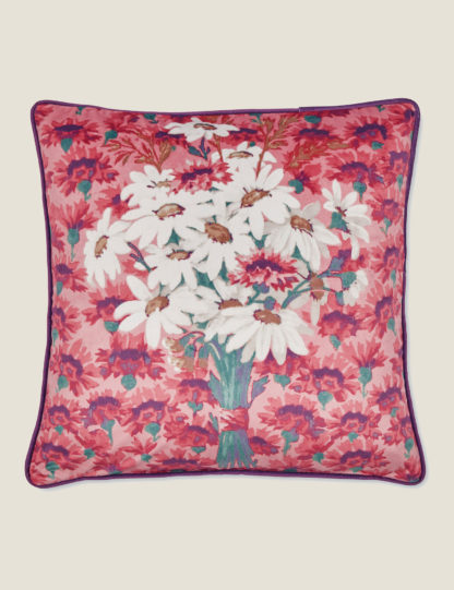 An Image of Laura Ashley Velvet Mirfield Mulberry Cushion, Mulberry