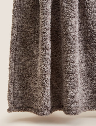 An Image of M&S Teddy Fleece Marl Throw