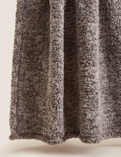 An Image of M&S Teddy Fleece Marl Throw