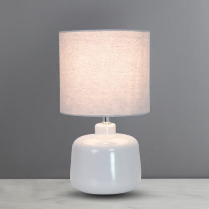 An Image of Oslo Dove Grey Ceramic Table Lamp Dove (Grey)