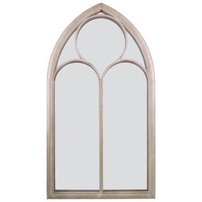 An Image of MirrorOutlet Somerley Chapel Arch Metal Garden Mirror - 112 x 61 cm