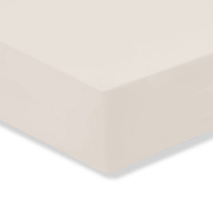 An Image of Soft Cotton Plain 28cm Fitted Sheet White