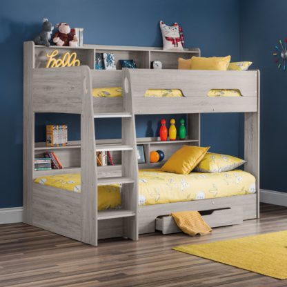 An Image of Orion Single Oak Bunk Bed White