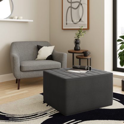 An Image of Ezra Brushed Marl Single Fold Out Bed Graphite (Grey)