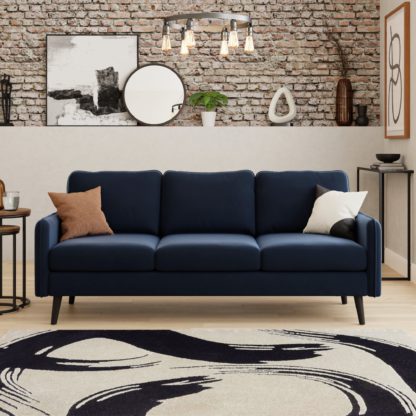 An Image of Milton Velvet 3 Seater Sofa Grey