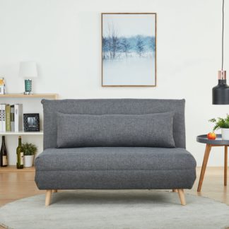 An Image of Aria Fabric Sofa Bed Pebble Grey