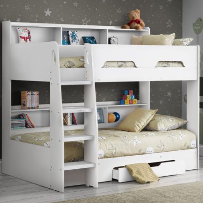 An Image of Orion Single Oak Bunk Bed White