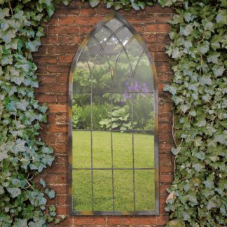 An Image of MirrorOutlet Rose Garden Rustic Arch Metal Garden Mirror- 115 x 50 cm