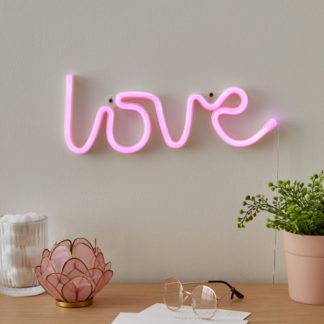An Image of Neon Pink Love Sign Bright Pink
