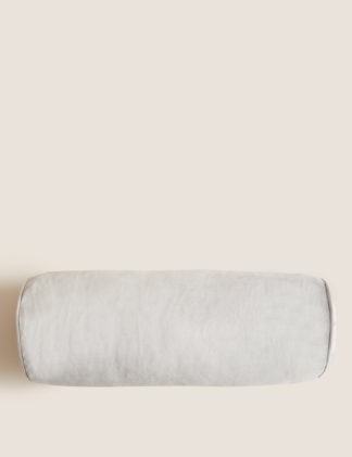 An Image of M&S Velvet Piped Bolster Cushion