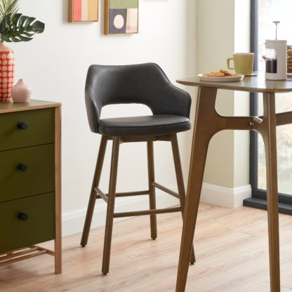 An Image of Elements Karin Bar Stool Black PU Black